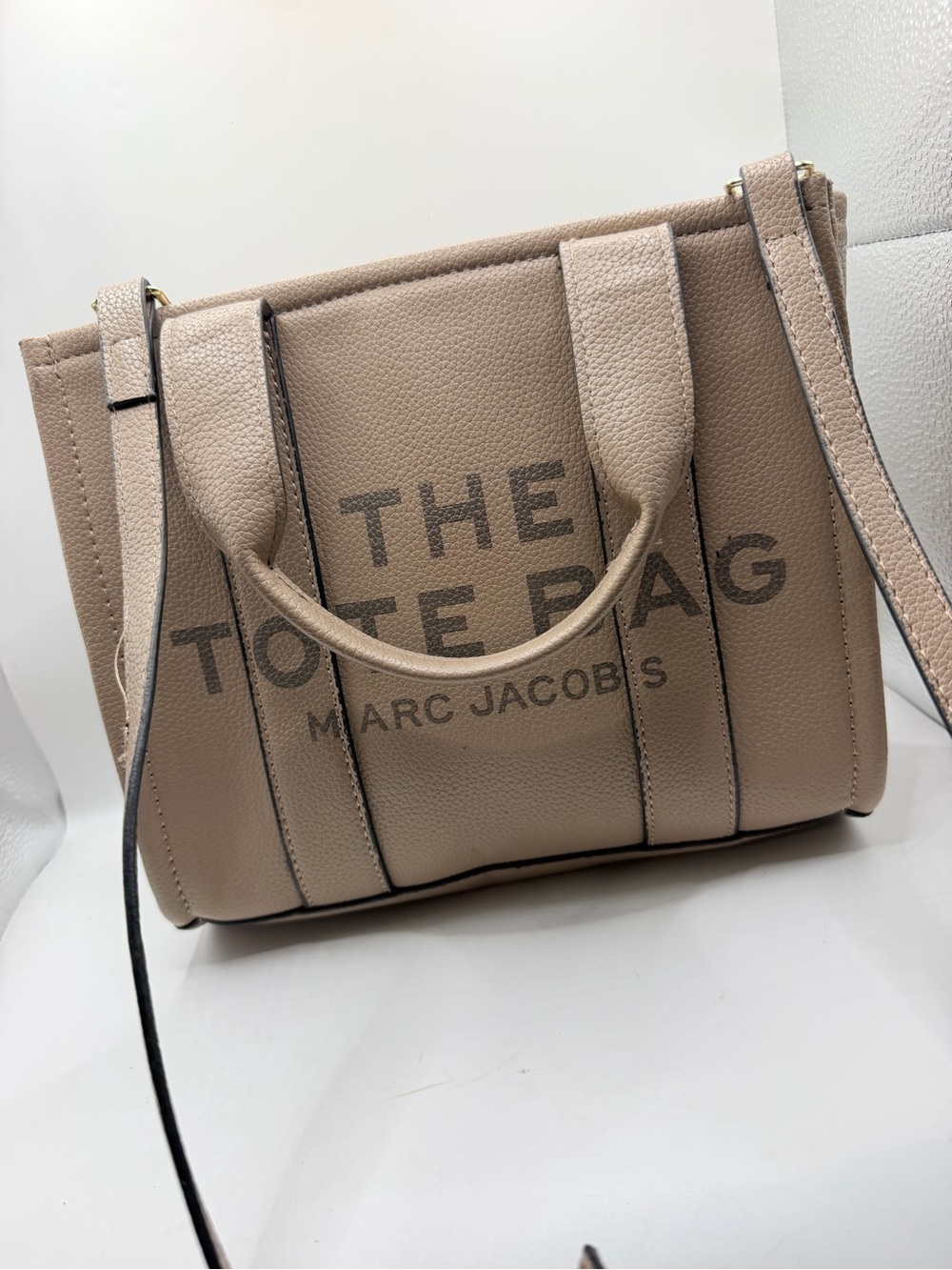 Marc Jacobs Taupe Pebbled Leather Tote